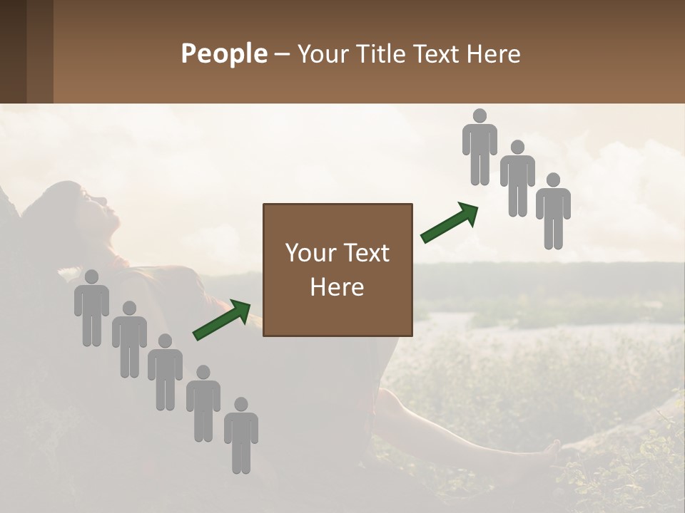 A Woman Sitting On A Tree In A Field PowerPoint Template