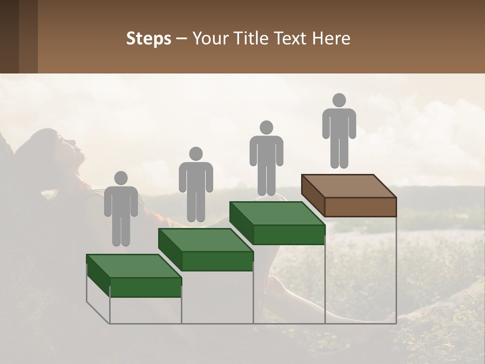 A Woman Sitting On A Tree In A Field PowerPoint Template
