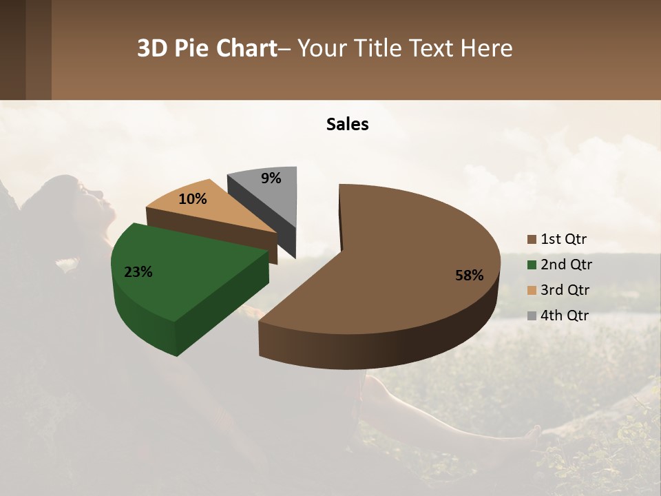 A Woman Sitting On A Tree In A Field PowerPoint Template