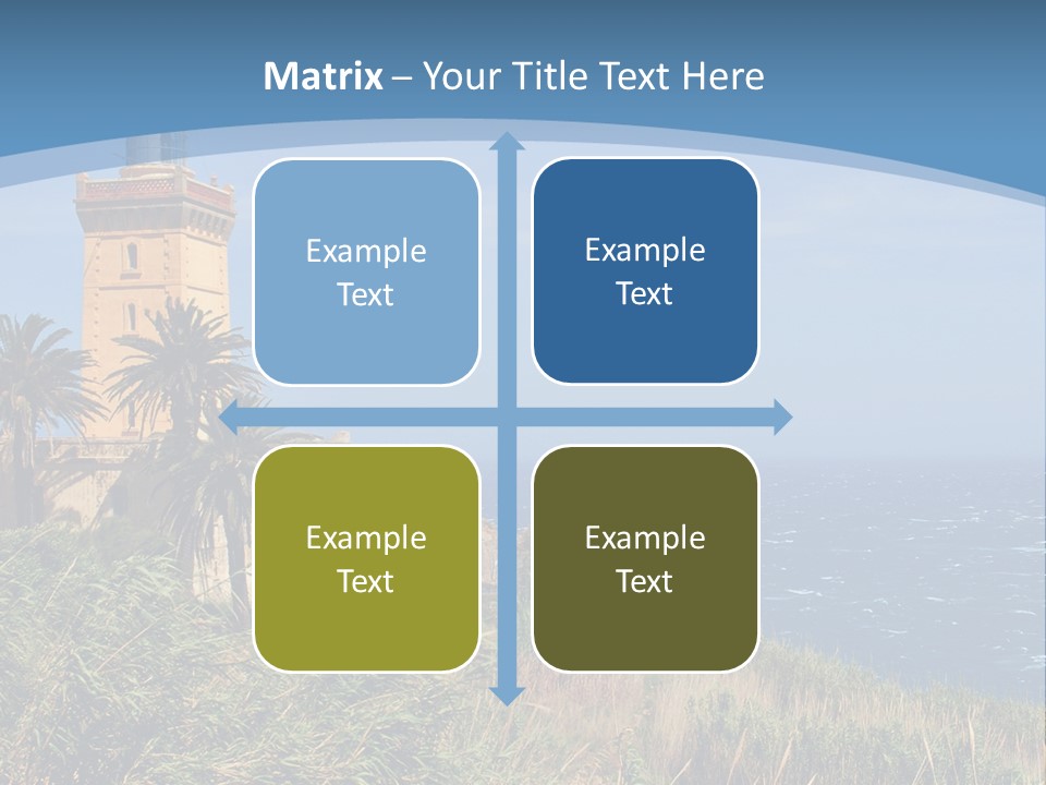 A Lighthouse On A Small Island With Palm Trees PowerPoint Template