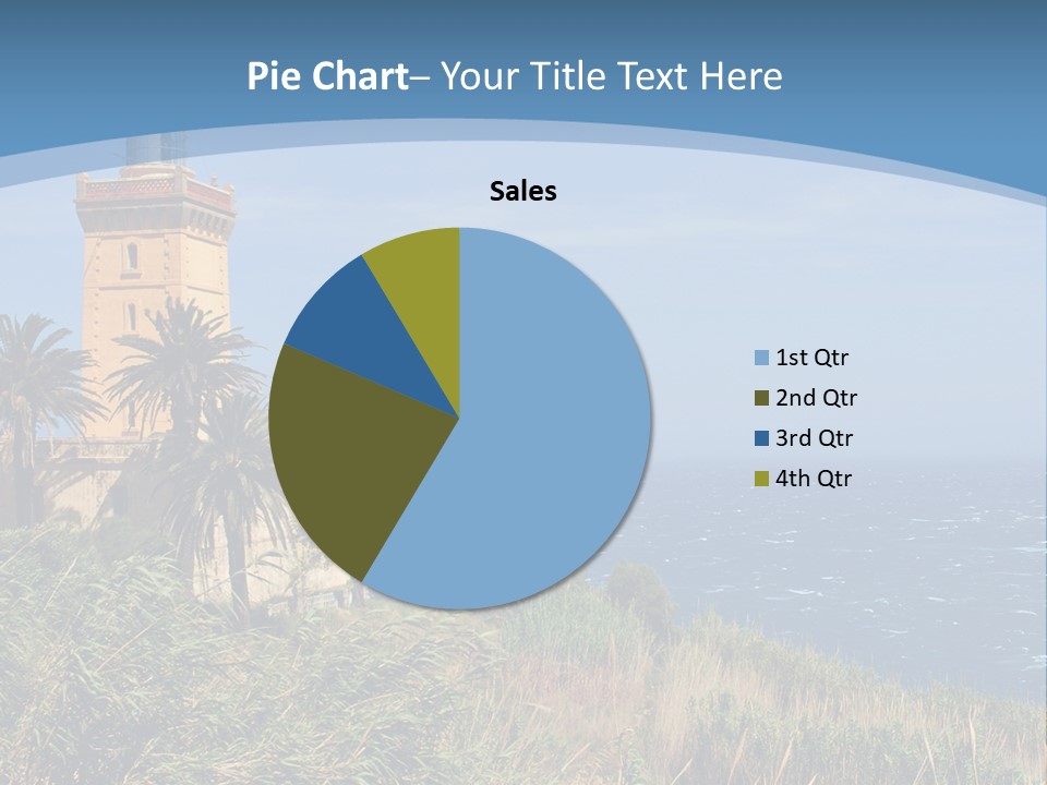 A Lighthouse On A Small Island With Palm Trees PowerPoint Template