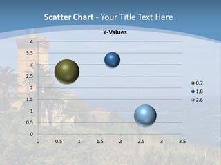 A Lighthouse On A Small Island With Palm Trees PowerPoint Template