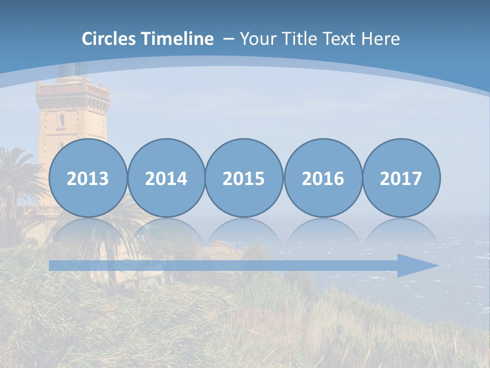 A Lighthouse On A Small Island With Palm Trees PowerPoint Template