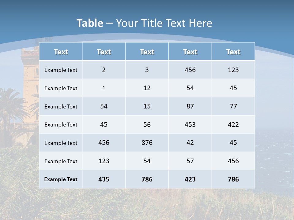 A Lighthouse On A Small Island With Palm Trees PowerPoint Template