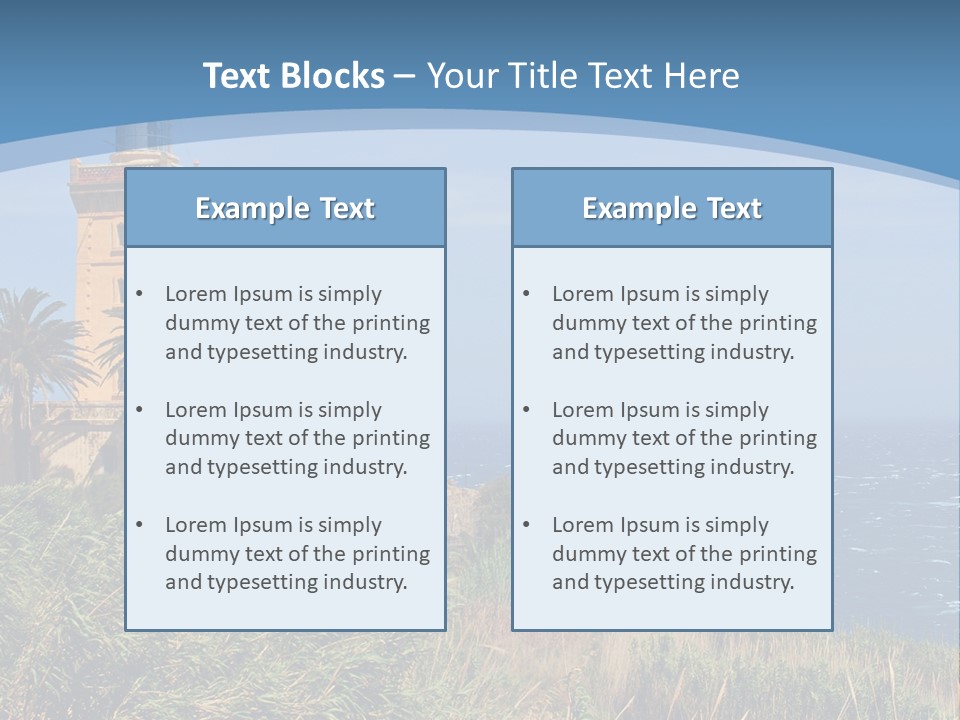 A Lighthouse On A Small Island With Palm Trees PowerPoint Template