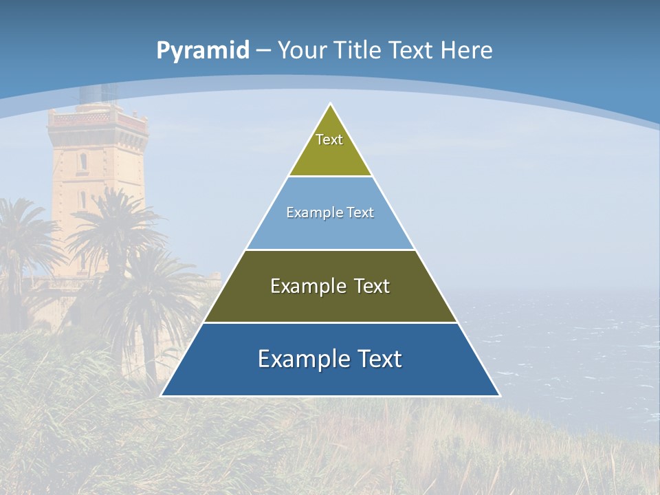 A Lighthouse On A Small Island With Palm Trees PowerPoint Template