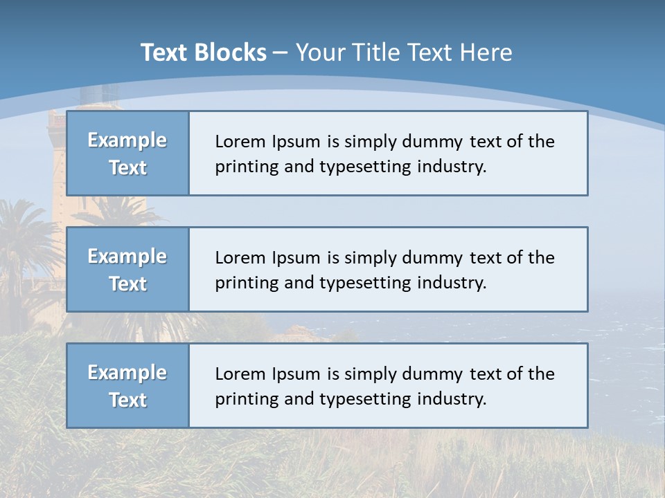 A Lighthouse On A Small Island With Palm Trees PowerPoint Template
