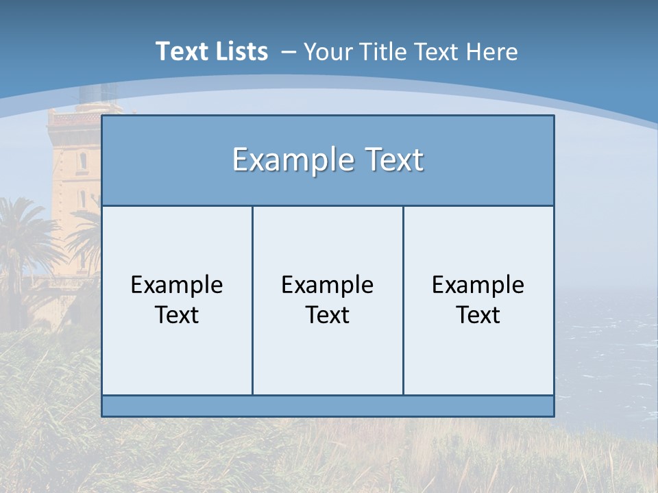 A Lighthouse On A Small Island With Palm Trees PowerPoint Template
