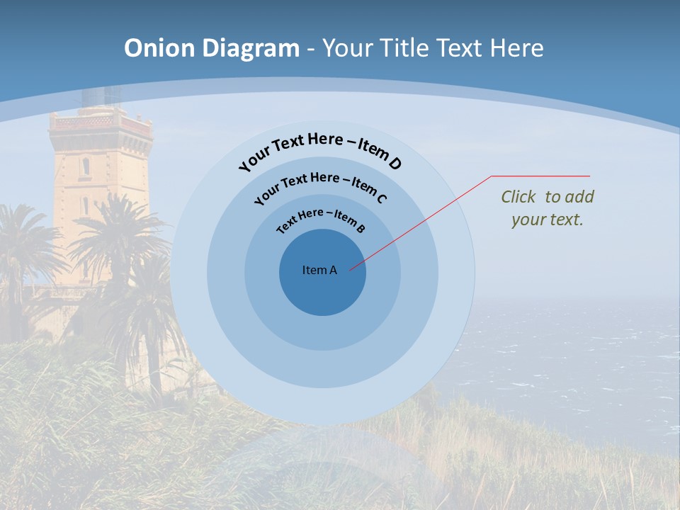 A Lighthouse On A Small Island With Palm Trees PowerPoint Template