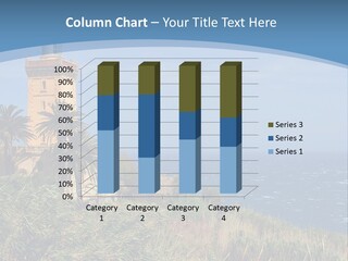 A Lighthouse On A Small Island With Palm Trees PowerPoint Template