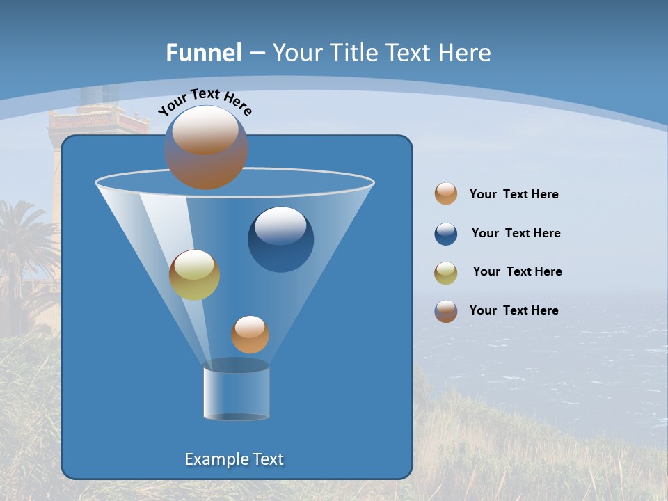 A Lighthouse On A Small Island With Palm Trees PowerPoint Template