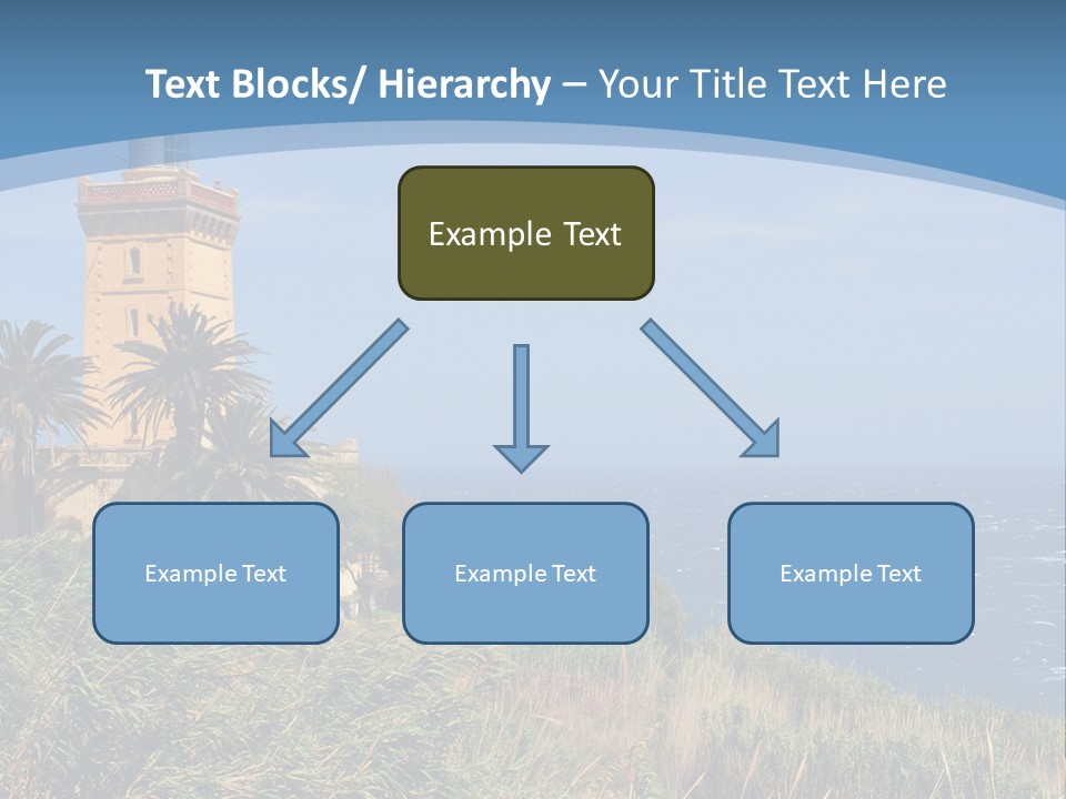 A Lighthouse On A Small Island With Palm Trees PowerPoint Template