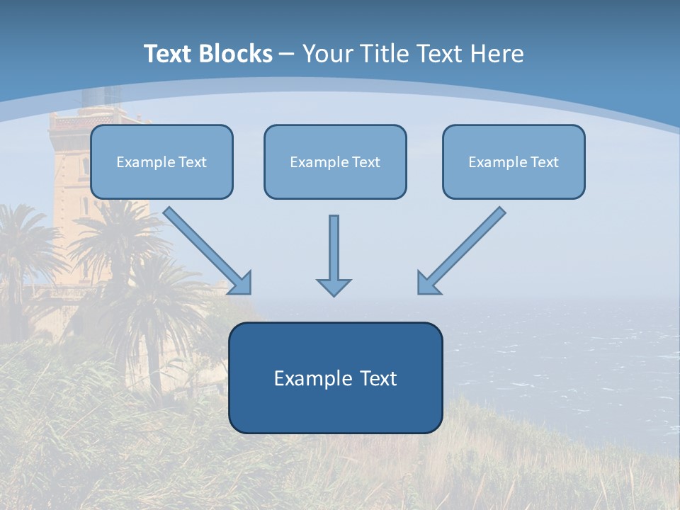 A Lighthouse On A Small Island With Palm Trees PowerPoint Template