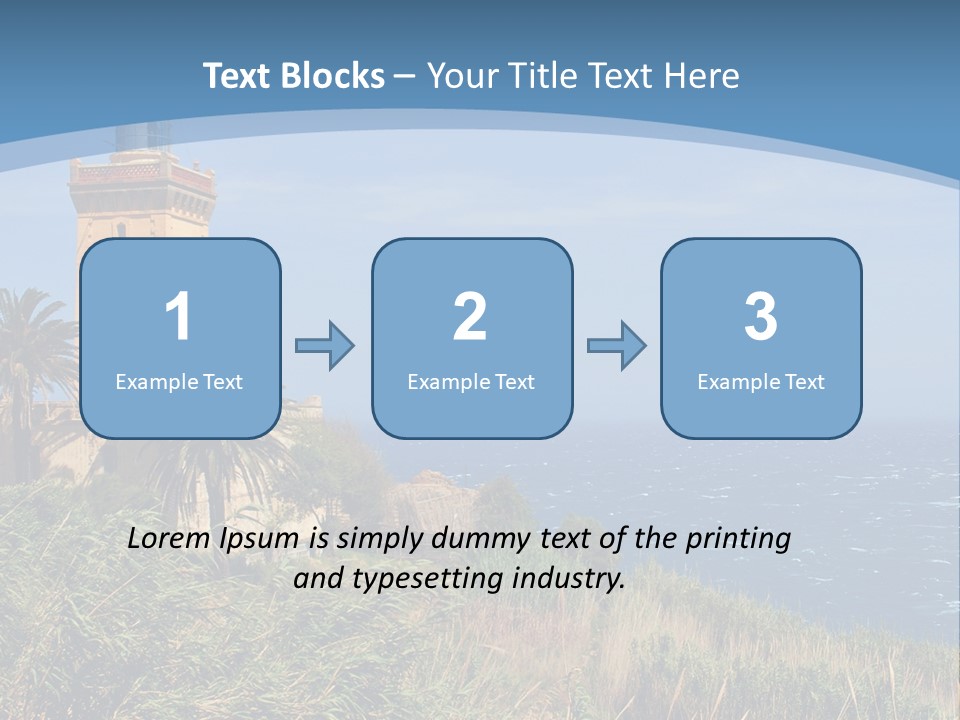 A Lighthouse On A Small Island With Palm Trees PowerPoint Template