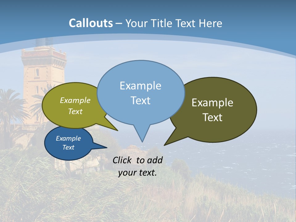 A Lighthouse On A Small Island With Palm Trees PowerPoint Template