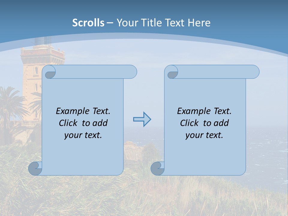 A Lighthouse On A Small Island With Palm Trees PowerPoint Template