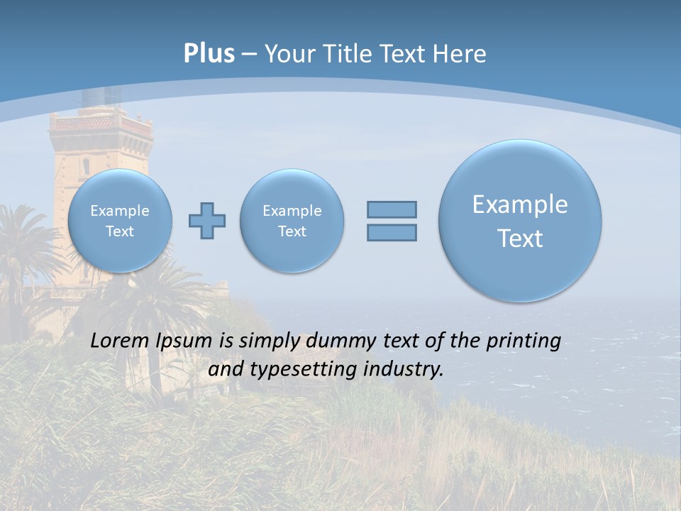 A Lighthouse On A Small Island With Palm Trees PowerPoint Template