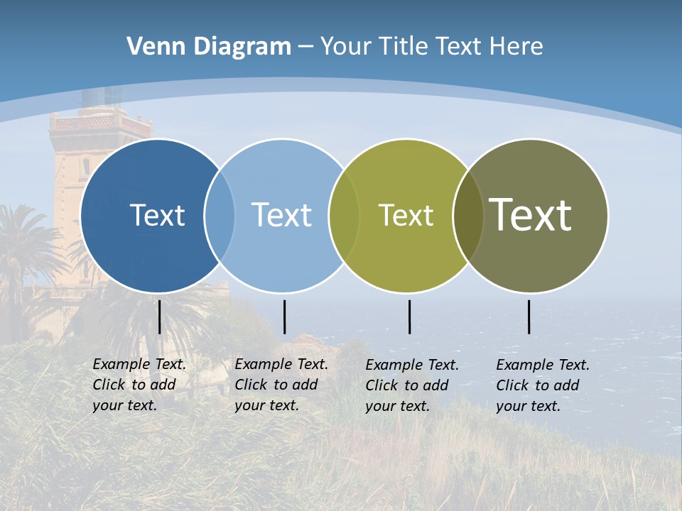 A Lighthouse On A Small Island With Palm Trees PowerPoint Template