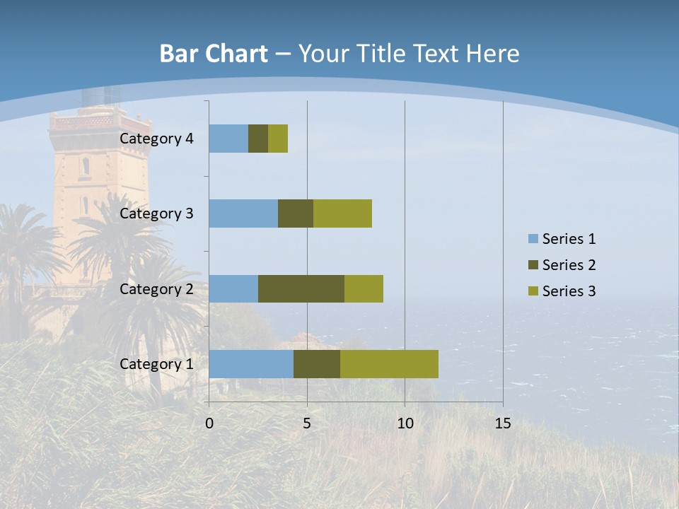 A Lighthouse On A Small Island With Palm Trees PowerPoint Template