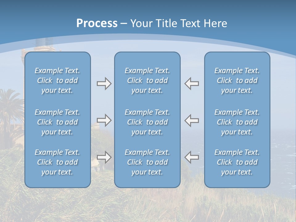 A Lighthouse On A Small Island With Palm Trees PowerPoint Template