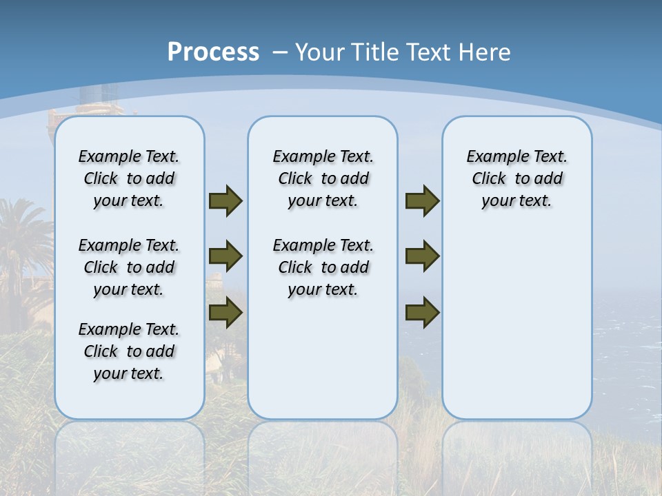 A Lighthouse On A Small Island With Palm Trees PowerPoint Template