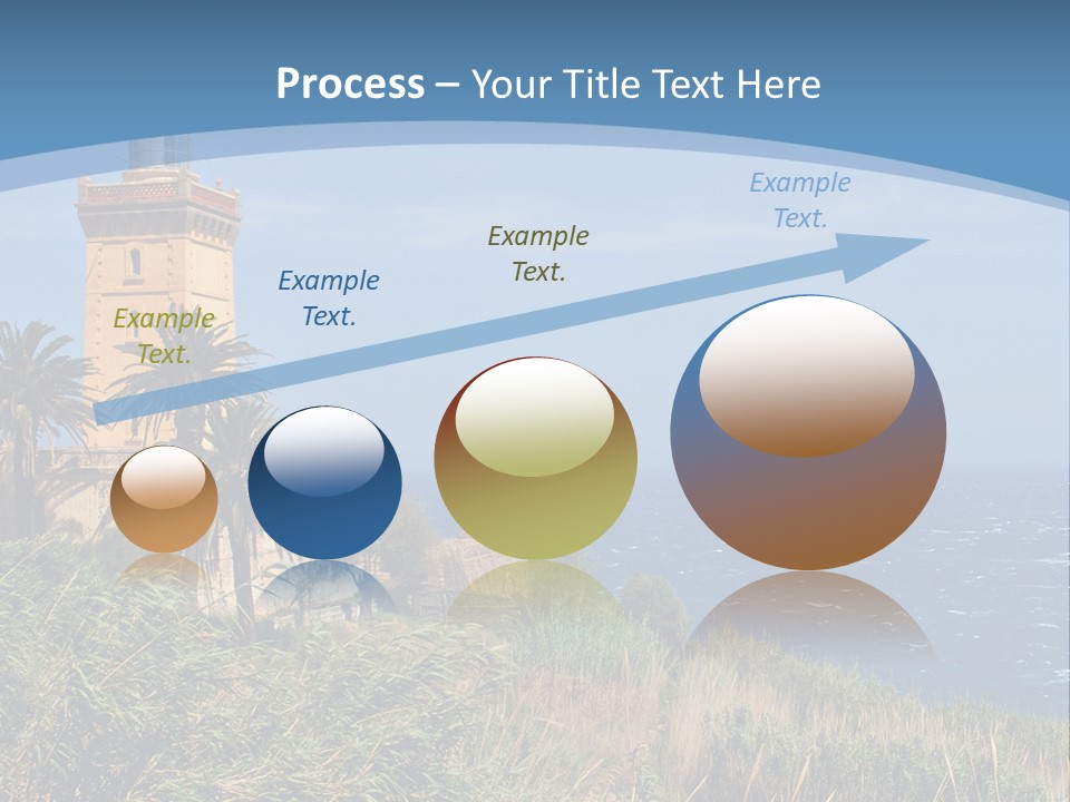 A Lighthouse On A Small Island With Palm Trees PowerPoint Template