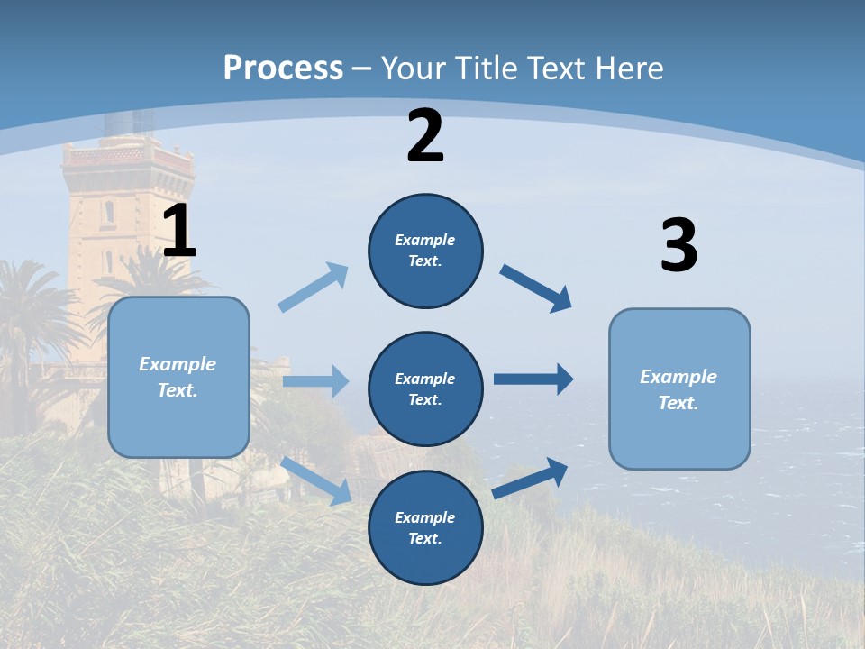 A Lighthouse On A Small Island With Palm Trees PowerPoint Template