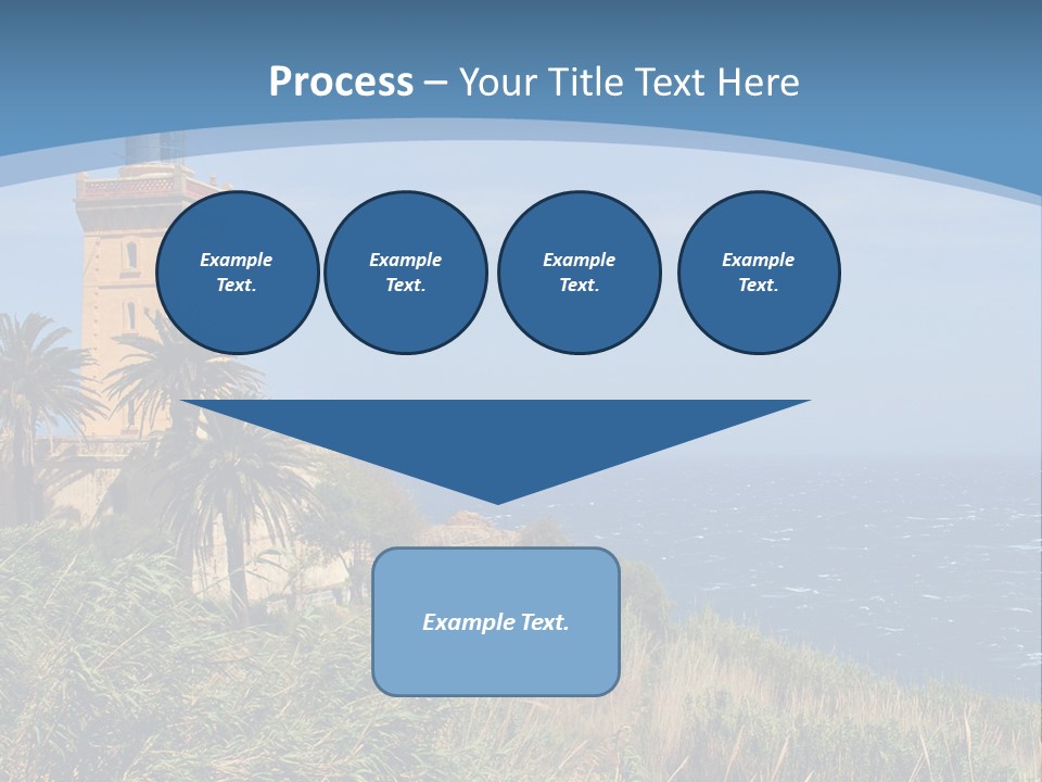 A Lighthouse On A Small Island With Palm Trees PowerPoint Template