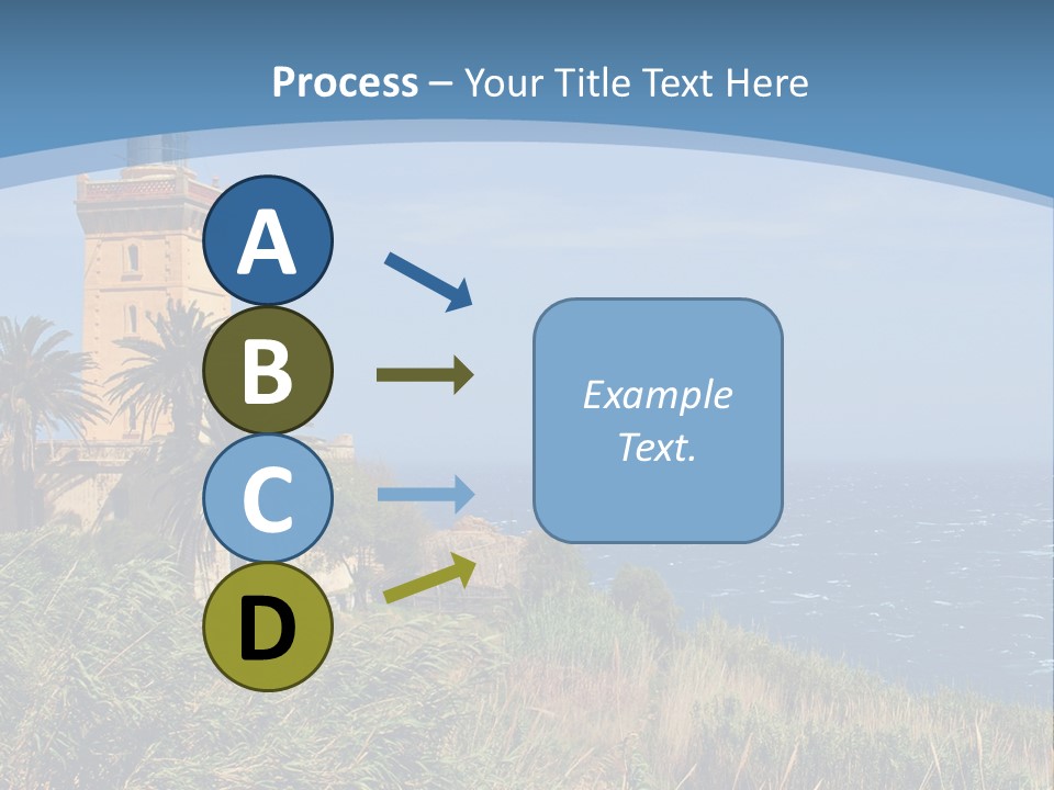 A Lighthouse On A Small Island With Palm Trees PowerPoint Template