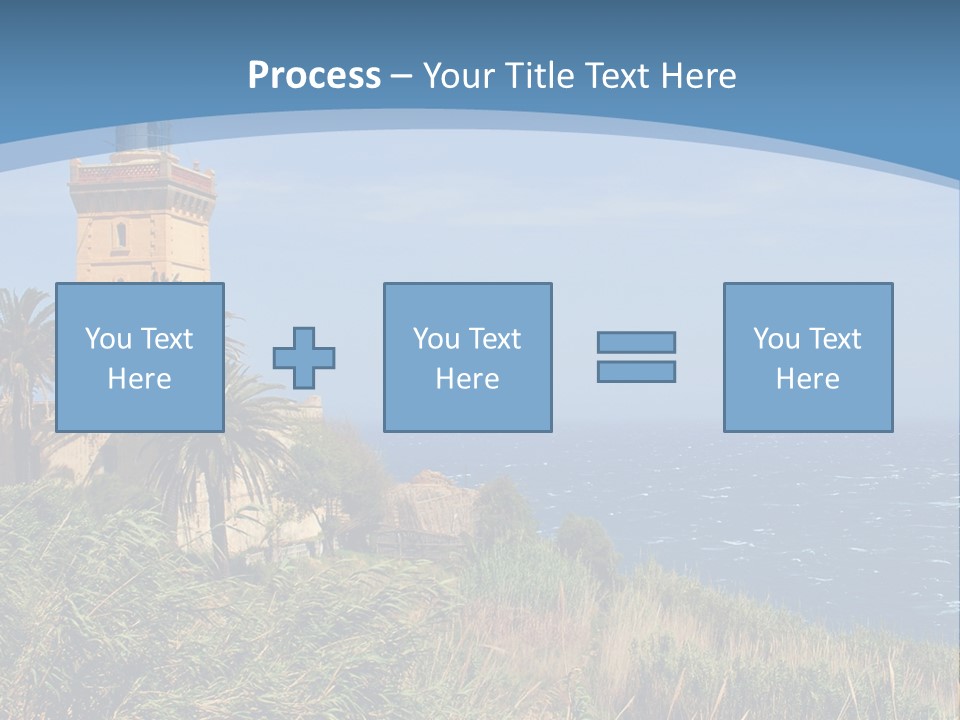 A Lighthouse On A Small Island With Palm Trees PowerPoint Template