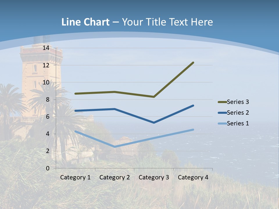 A Lighthouse On A Small Island With Palm Trees PowerPoint Template