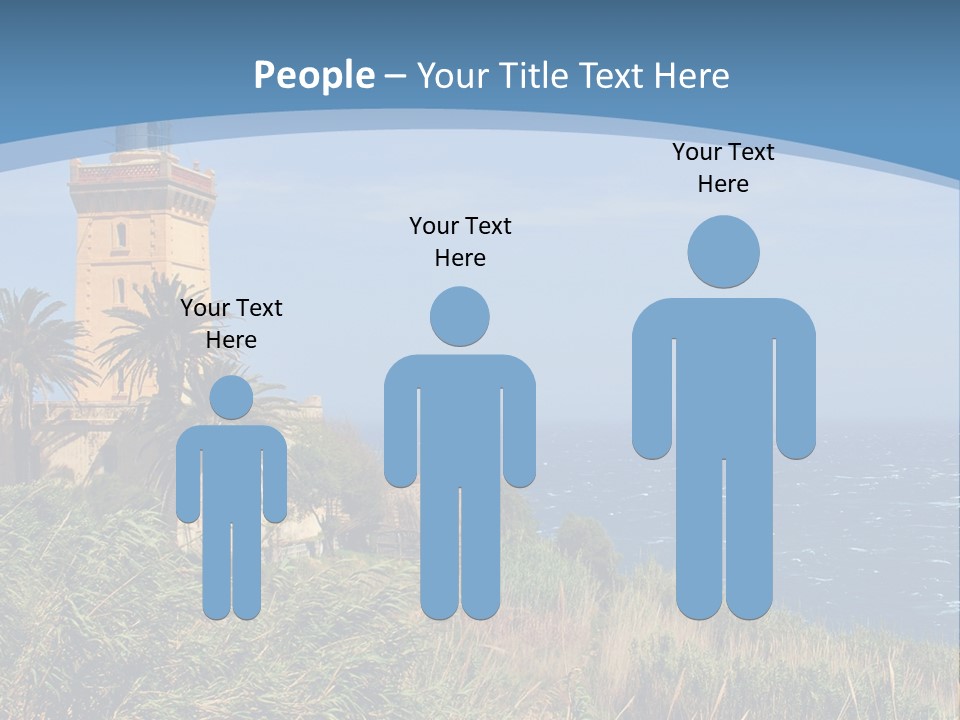 A Lighthouse On A Small Island With Palm Trees PowerPoint Template