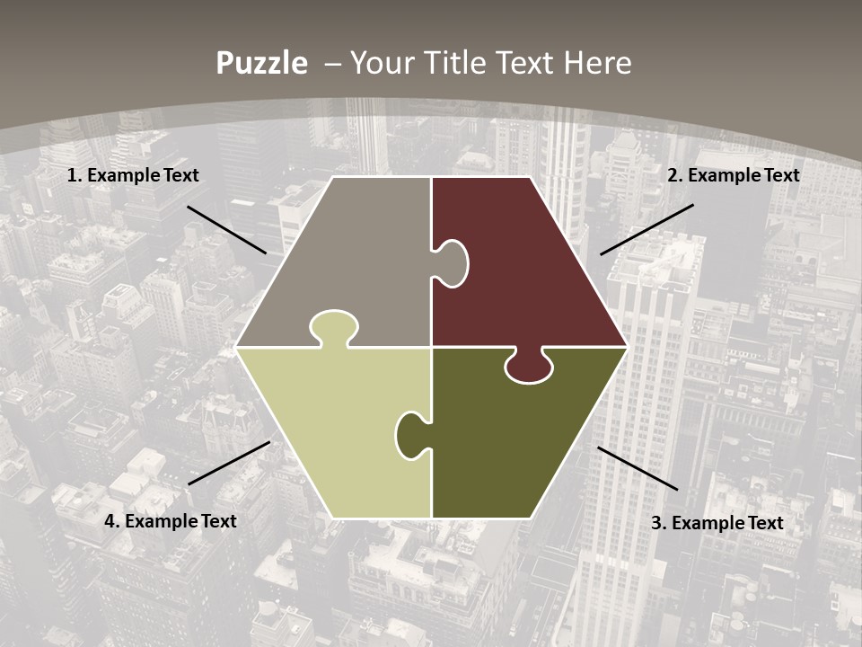 An Aerial View Of A City In Black And White PowerPoint Template