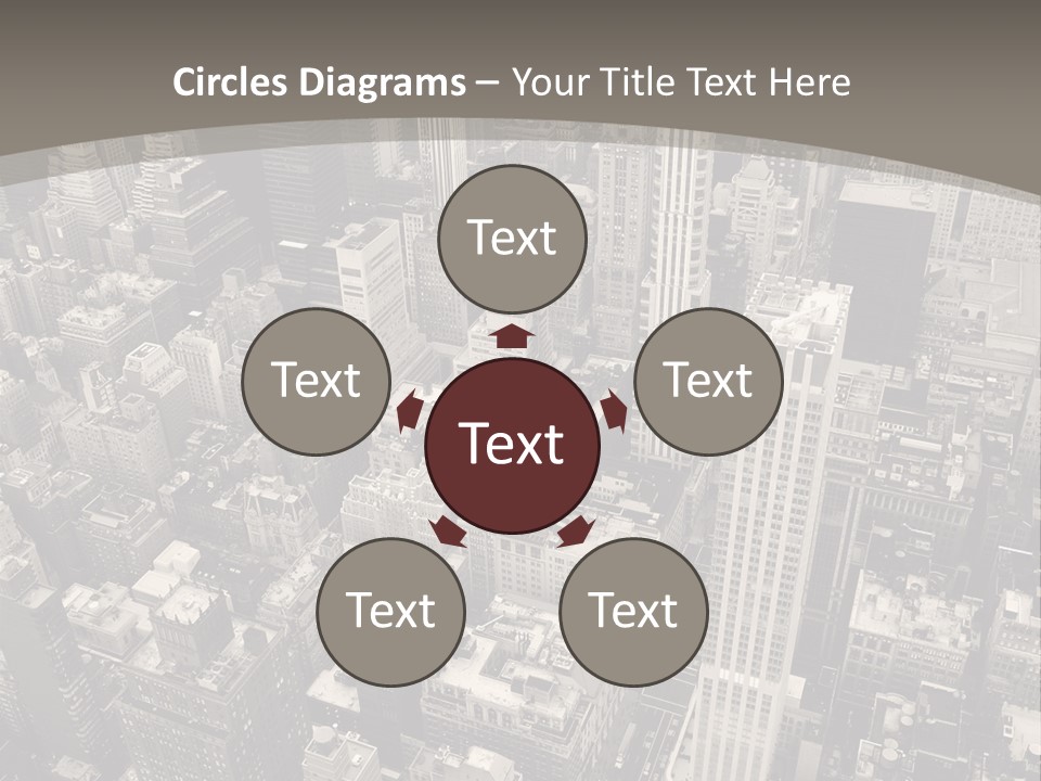 An Aerial View Of A City In Black And White PowerPoint Template