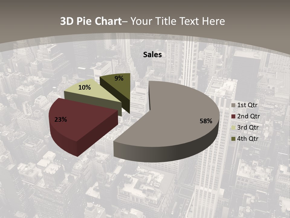 An Aerial View Of A City In Black And White PowerPoint Template