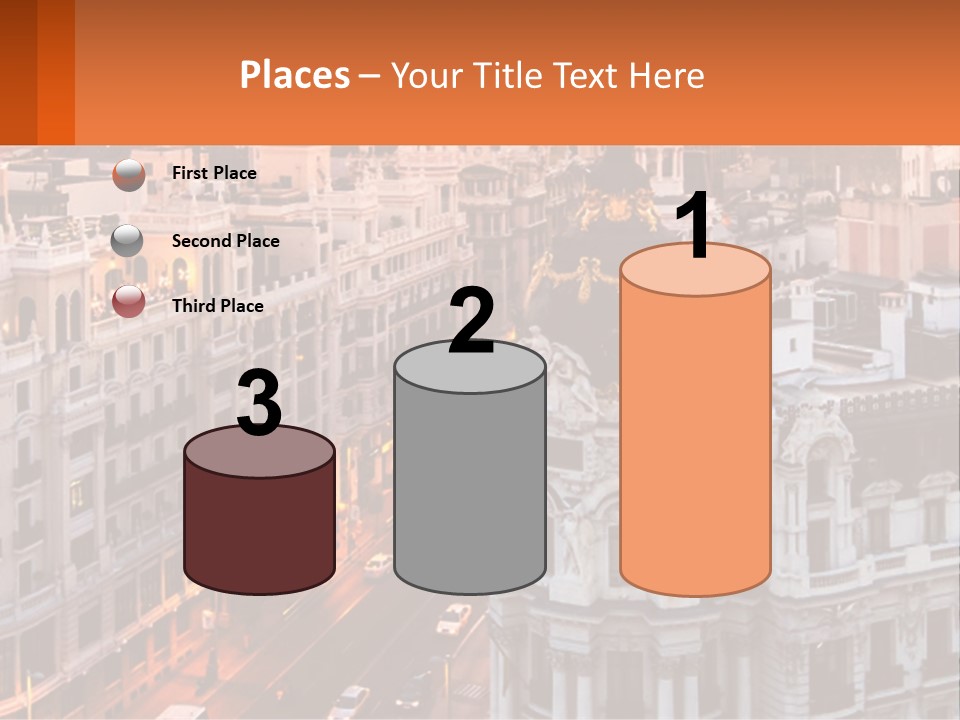 An Aerial View Of A City At Sunset PowerPoint Template