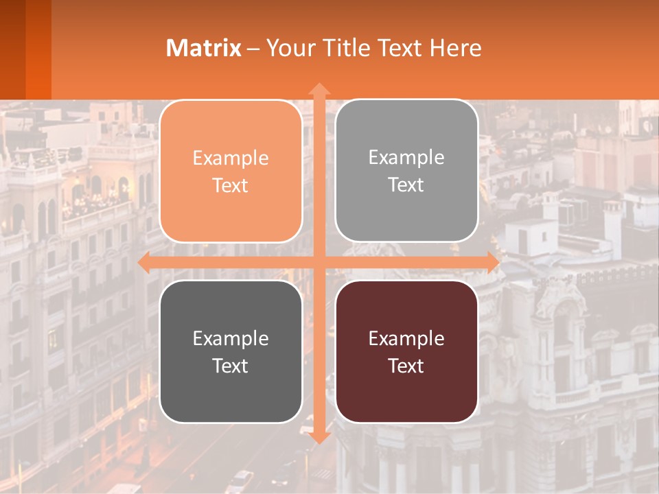 An Aerial View Of A City At Sunset PowerPoint Template