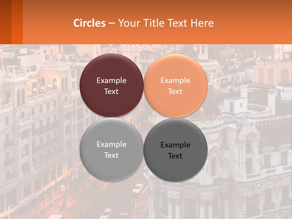 An Aerial View Of A City At Sunset PowerPoint Template