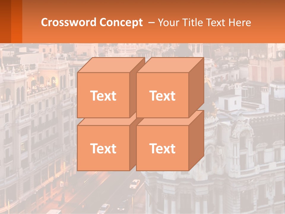 An Aerial View Of A City At Sunset PowerPoint Template