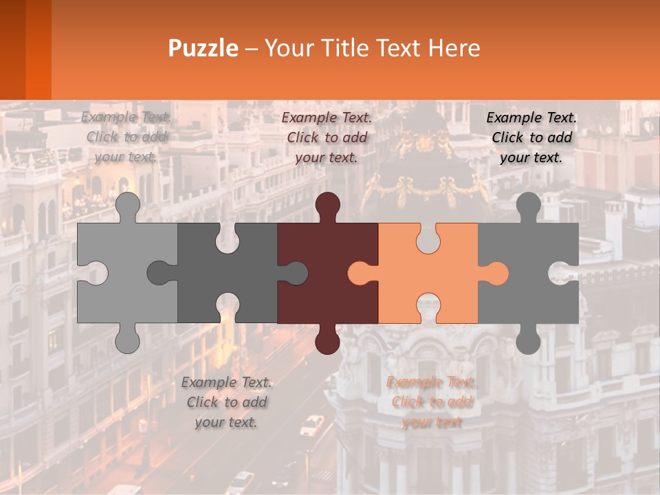 An Aerial View Of A City At Sunset PowerPoint Template