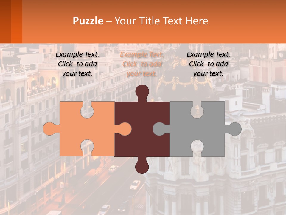 An Aerial View Of A City At Sunset PowerPoint Template