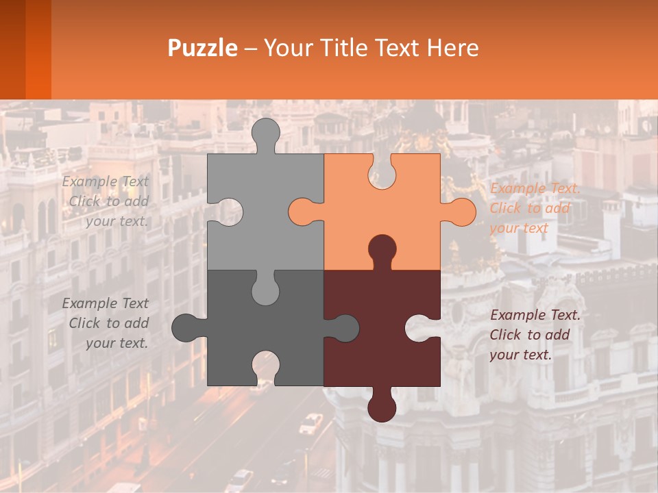 An Aerial View Of A City At Sunset PowerPoint Template