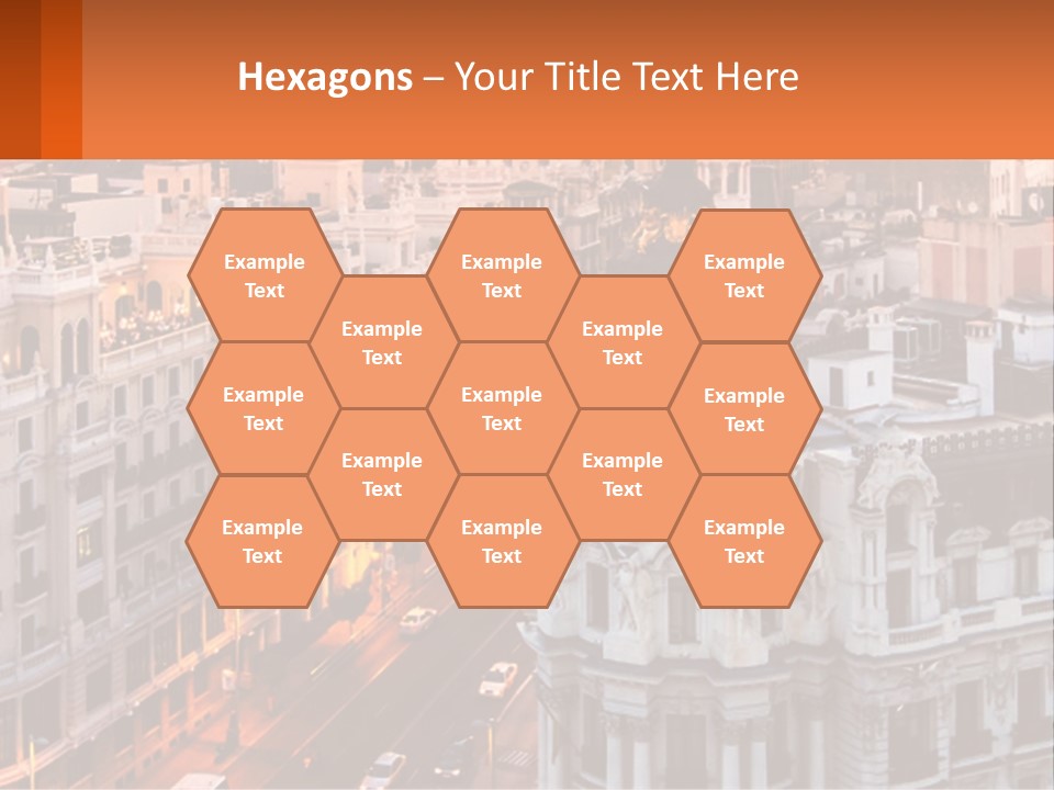 An Aerial View Of A City At Sunset PowerPoint Template