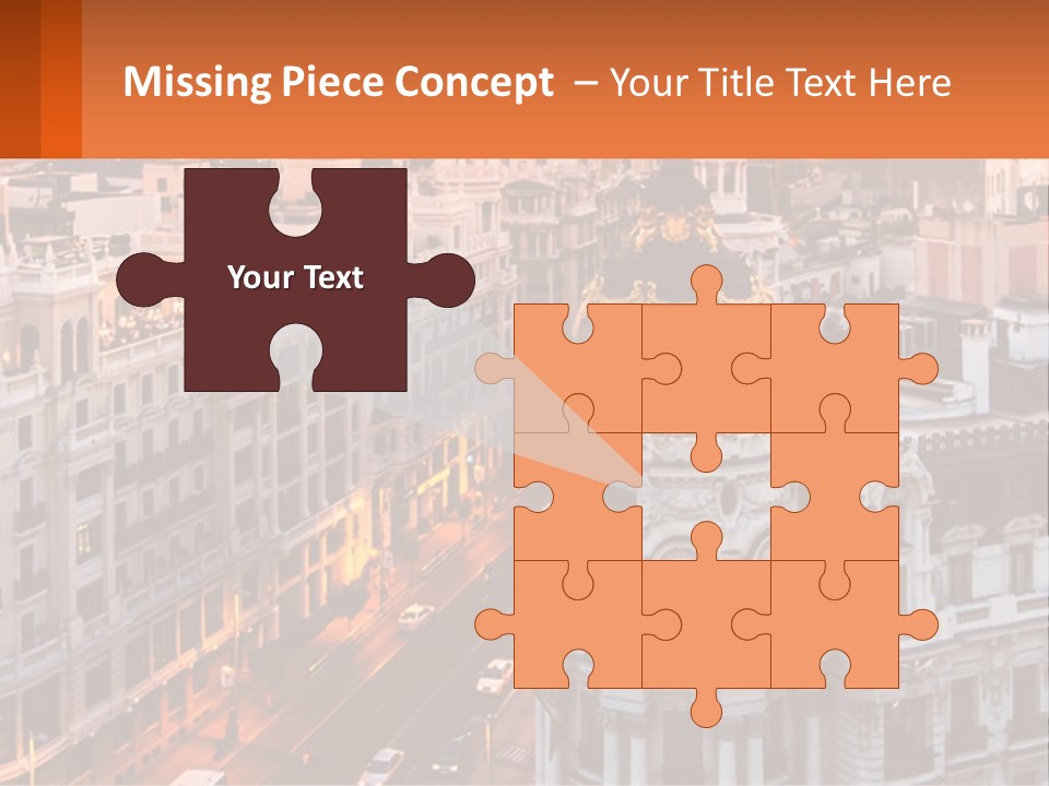 An Aerial View Of A City At Sunset PowerPoint Template