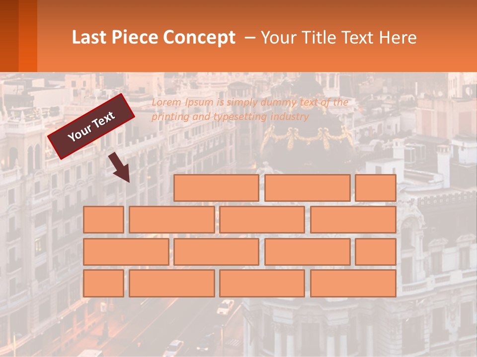 An Aerial View Of A City At Sunset PowerPoint Template