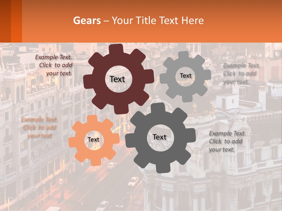 An Aerial View Of A City At Sunset PowerPoint Template