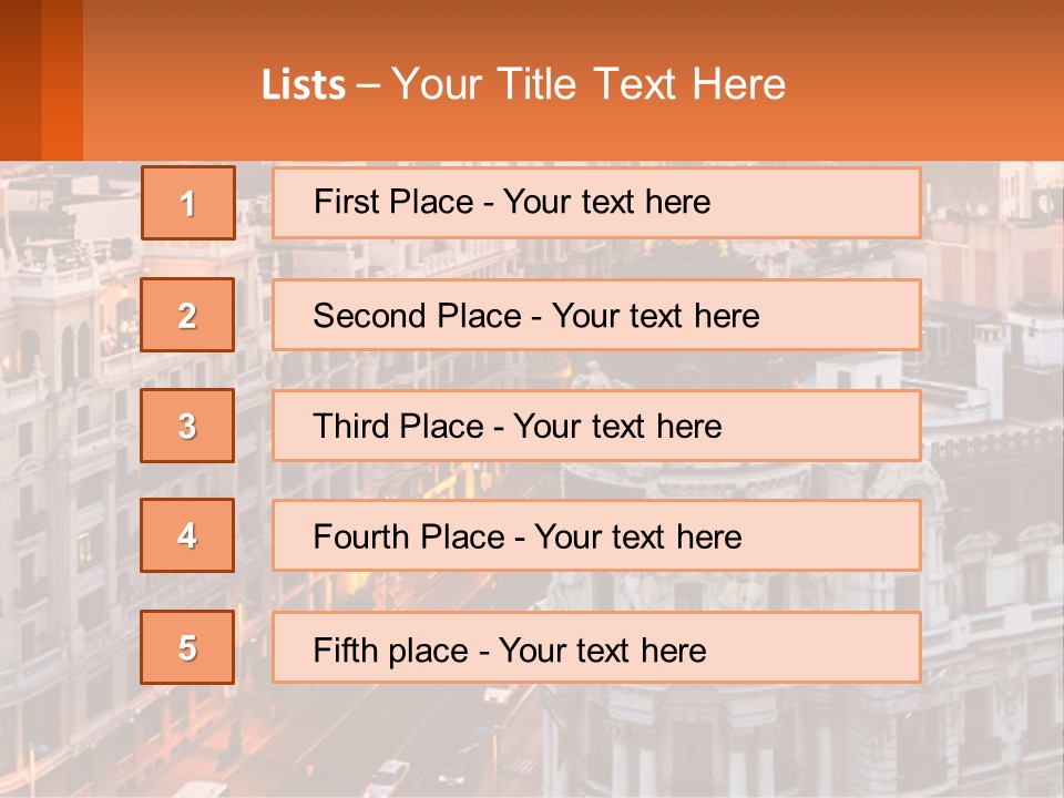 An Aerial View Of A City At Sunset PowerPoint Template