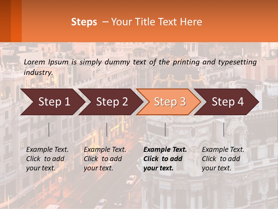 An Aerial View Of A City At Sunset PowerPoint Template