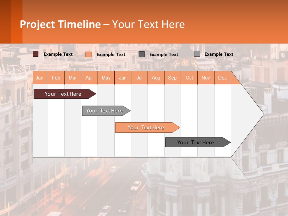 An Aerial View Of A City At Sunset PowerPoint Template