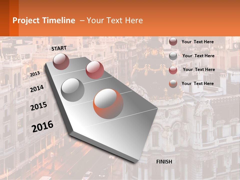 An Aerial View Of A City At Sunset PowerPoint Template